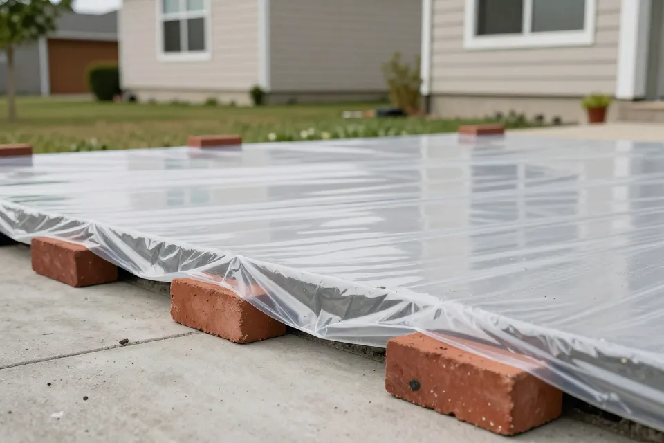 Which is a common way to cure fresh concrete?
