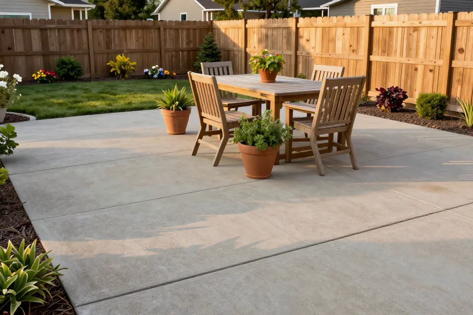 What finish is most common on a backyard patio?