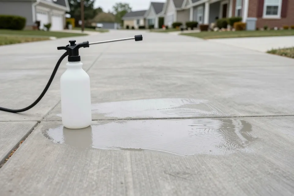 Spalling on a concrete surface means the top layer is: