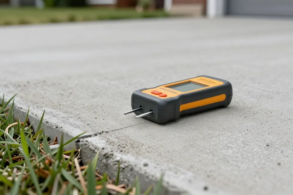 Why must contractors test moisture before sealing a driveway?