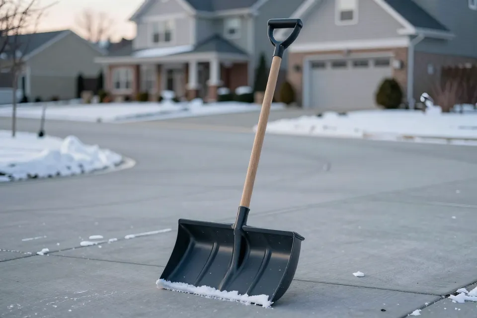 To protect a driveway surface, your snow shovel should have what?