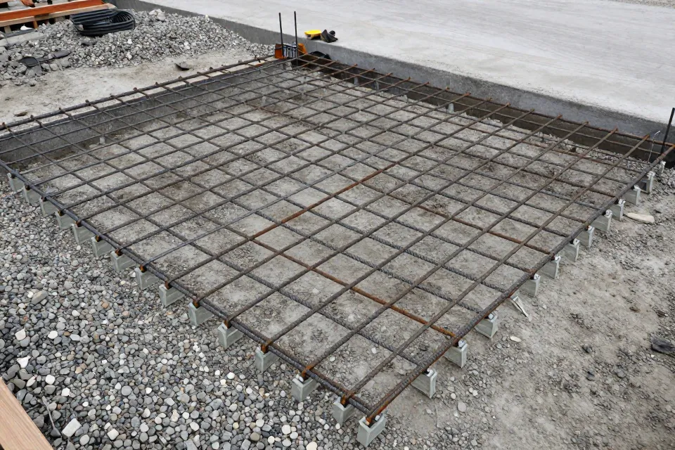 What is the main purpose of rebar inside a concrete slab?